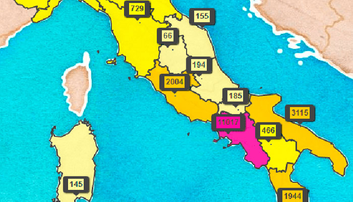 El mapa de los apellidos italianos - Cognomix
