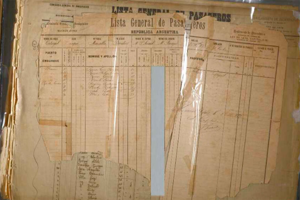 Una lista de pasajeros del año 1890 - FamilySearch